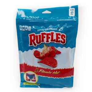 Ruffles Flamin Hot Chips Swag Boxer Briefs Mens Small Underwear Blue White Gift